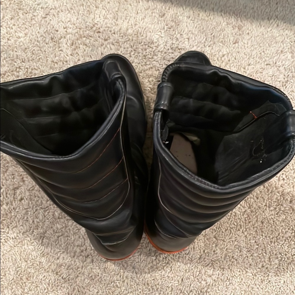 Harley-Davidson Black Leather Pull-On Men's Boots with Orange Trim - Picture 13 of 16